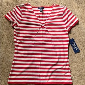Red and white striped shirt